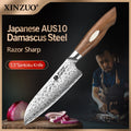 XINZUO 5.5" AUS10 Damascus Steel Santoku Knife – Jiang Series Santoku Kitchen Knife Axl Default Title