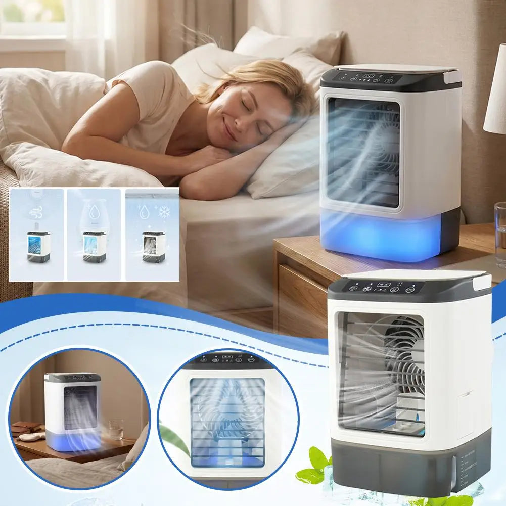 Portable USB Evaporative Air Cooler – Mist Fan & LED Light Evaporative Air Cooler Axl