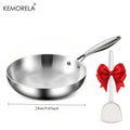 KEMORELA 316 Stainless Steel Frying Pan & Silicone Spatula Stainless Steel Frying Pan Axl 24cm