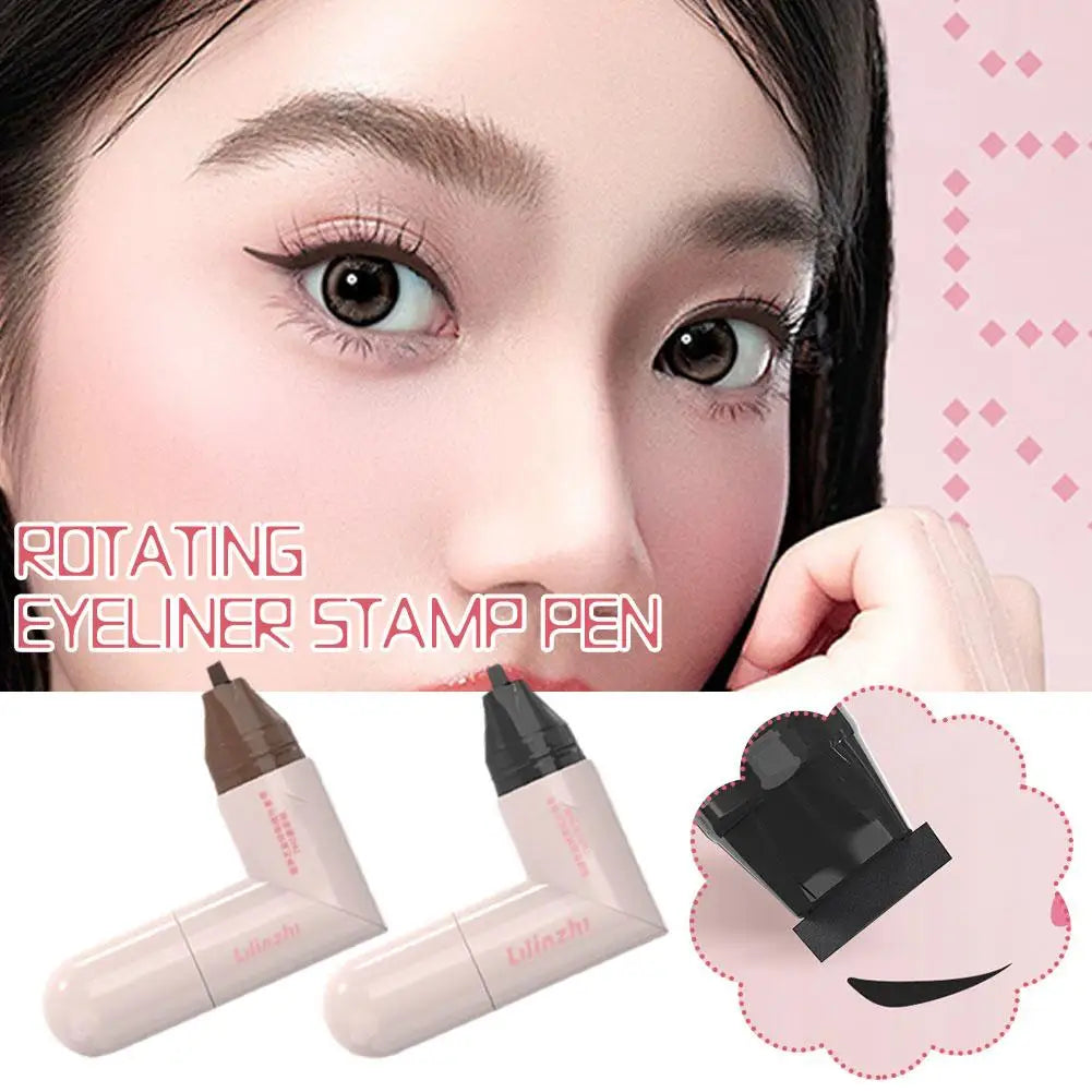Rotating Stamp Eyeliner Pen – Dual-Tip Waterproof Wing Liner Stamp Eyeliner Pen Axl
