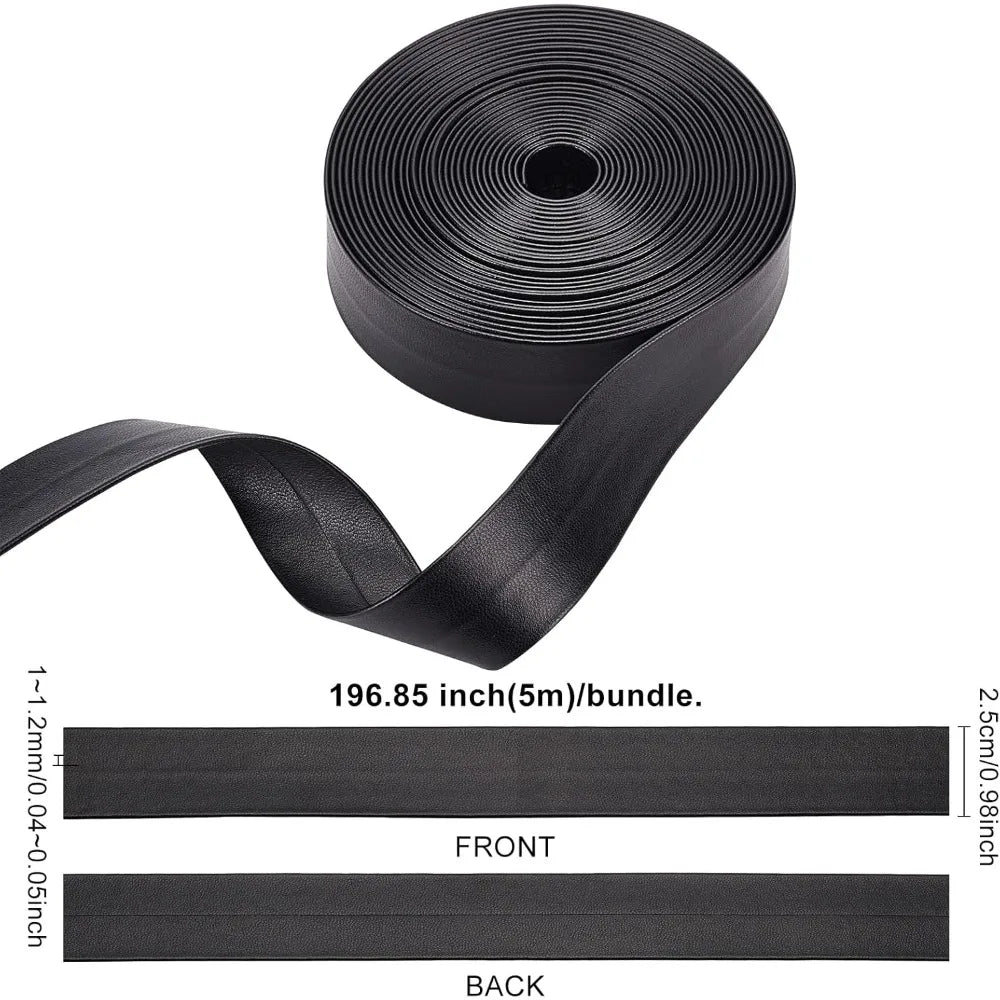 Faux Leather Ribbon Strap 25mm Black 5m – DIY Craft Trim Craft Ribbon Trim Axl