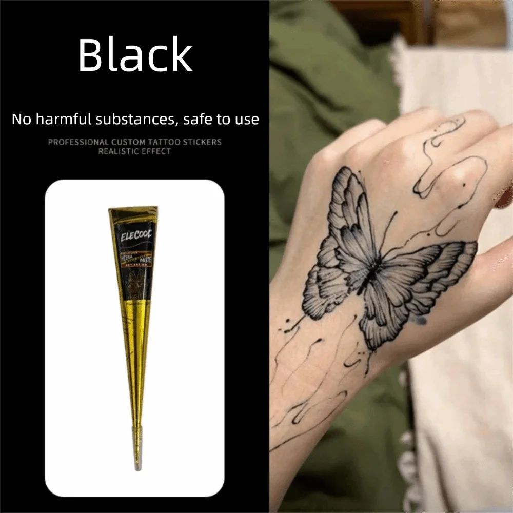Natural Henna Paste Cone – Semi-Permanent Mehndi Body Art Henna Body Art Axl Black