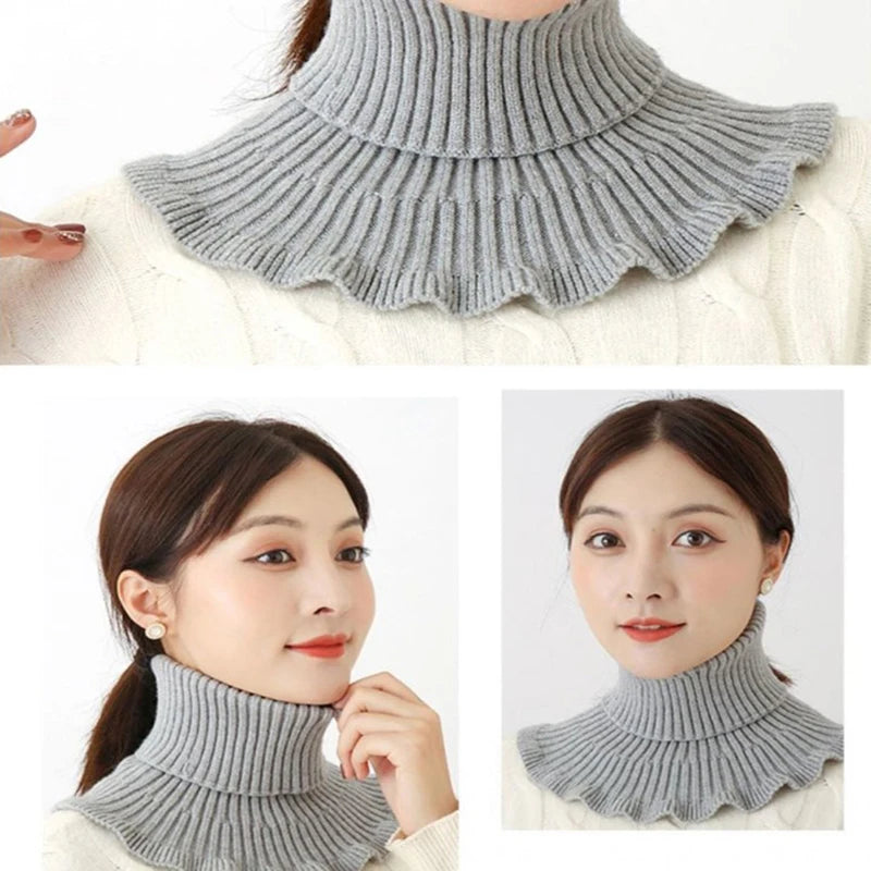 Knitted Detachable Fake Collar – Warm Turtleneck Neck Scarf Detachable Fake Collar Axl