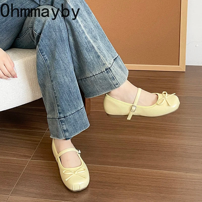 Women's Bow Mary Jane Ballet Flats – Sweet Elegant Shoes Ballet Flats Axl