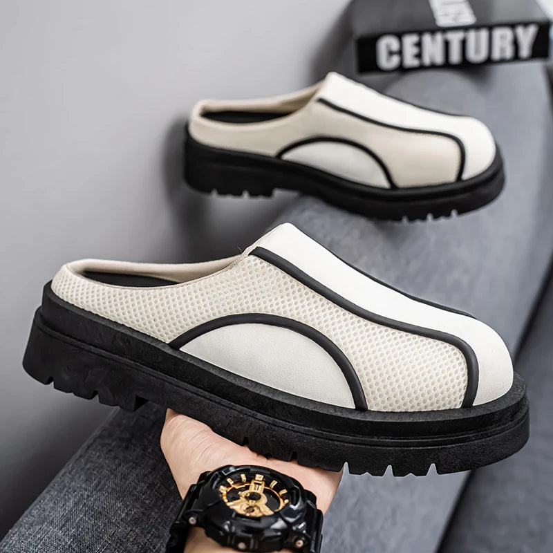Men's Canvas Slip-On Loafer Slippers – Light & Breathable Canvas Loafer Slippers Axl Beige 42