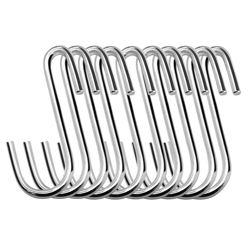 10-Pack S-Hooks Hanging Rack for Kitchen, Bathroom & Storage S-Hooks Set Axl w171 silver 10pcs 9cm