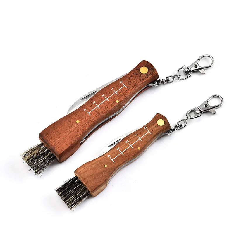 Mushroom Foraging Folding Knife – Rosewood Handle & Brush EDC Folding Foraging Knife Axl