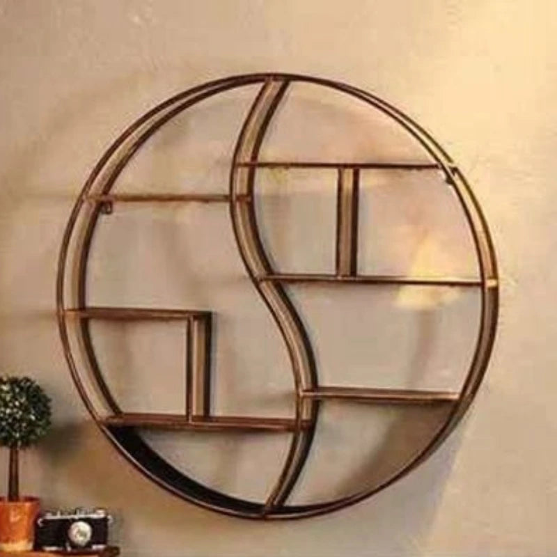 Retro Round 3-Tier Wall Storage Rack – Iron Display Shelf Wall Storage Rack Axl