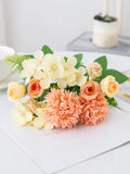 Silk Artificial Rose & Chrysanthemum Bouquet | Wedding Décor Artificial Flower Bouquet Axl color 3 3 pcs