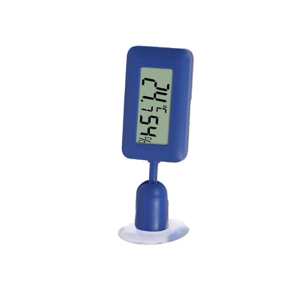 Mini Digital Reptile Thermometer Hygrometer – 360° Suction Cup Reptile Thermometer Hygrometer Axl blue