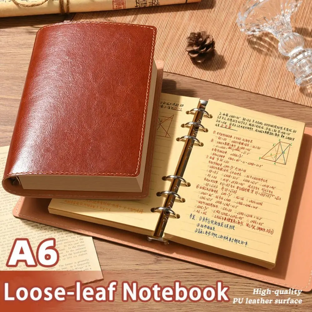 A5/A6 Loose-Leaf PU Leather Notebook – Travel Journal & Diary Loose-Leaf Notebook Axl