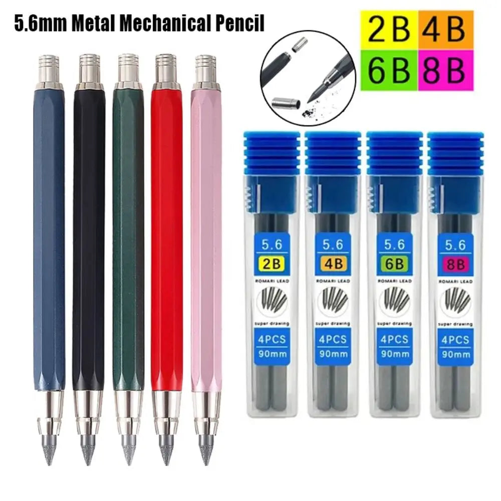 5.6mm Metal Mechanical Pencil with Built-In Sharpener Mechanical Pencil Axl