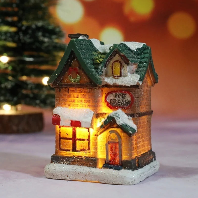 Christmas Resin Miniature House Ornament | Micro Landscape Decor Christmas Ornament Axl I