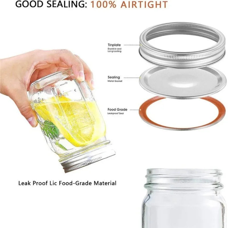 12-Pack Regular Mouth Mason Jar Lids & Rings 70mm – Canning Set Canning Jar Lids Axl