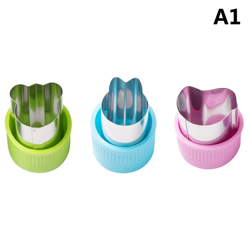 3-Piece Star & Heart Fruit Vegetable Cutter Set – Stainless Steel Fruit Vegetable Cutter Axl A1