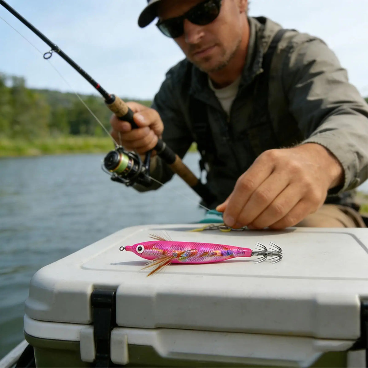 Glowing Squid Jig 4.7in | Sound Beads Saltwater Fishing Lure Squid Fishing Jig Axl