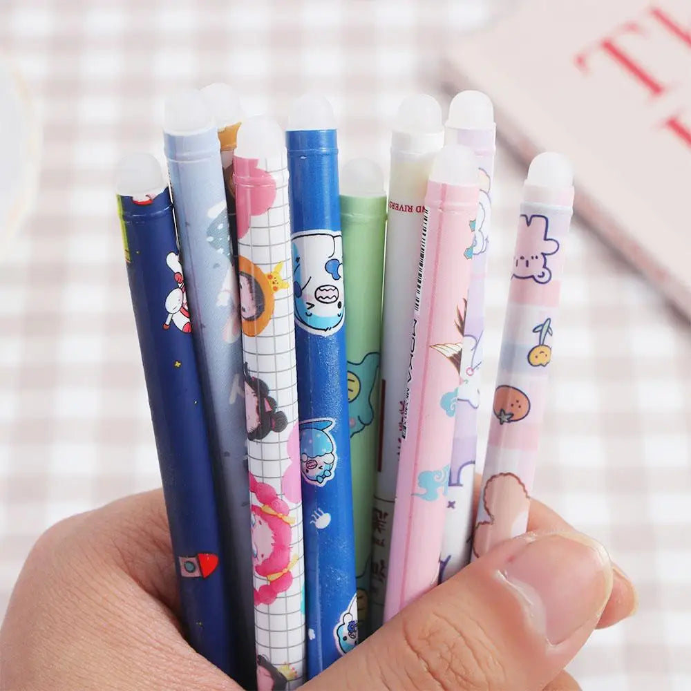 Kawaii Erasable Gel Pen 0.5mm Blue Ink – Cartoon Student Pen Erasable Gel Pen Axl