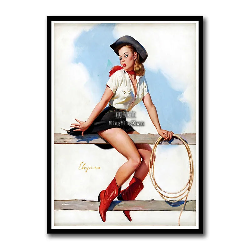 WWII Retro Girl Movie Poster – Vintage Wall Art Home Decor Retro Wall Poster Axl 17 42x30cm