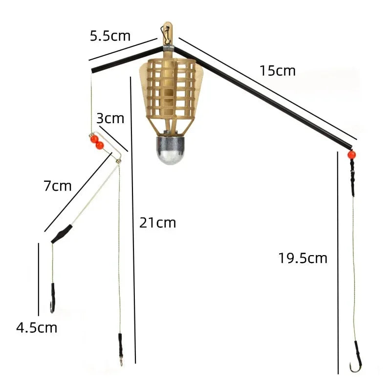 Fishing Lure Cage & Bait Feeder Basket 20–50g with Hooks Fishing Bait Feeder Axl 40g