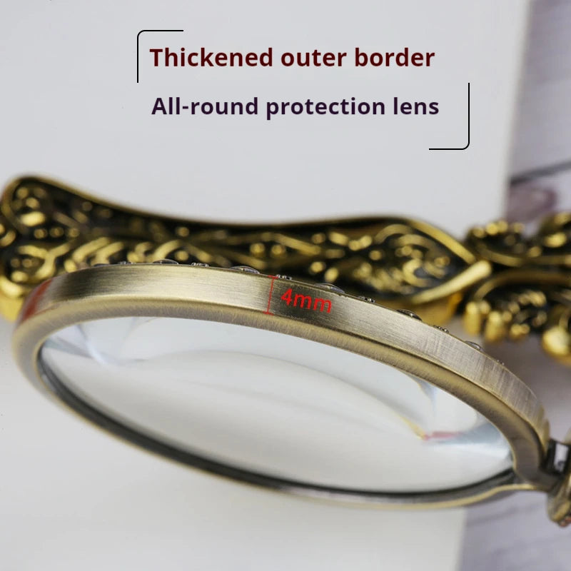 Vintage Metal Handle Handheld Magnifying Glass – Portable Loupe Handheld Magnifying Glass Axl