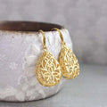 Huitan Gold Drop Earrings – Hollow Geometric Women's Jewelry Drop Earrings Axl E5868