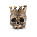 3D Crown Skull Resin Candle Holder – Halloween Skeleton Decor Skull Candle Holder Axl Bronze
