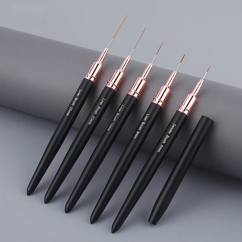 5-Piece Nail Art Liner Brush Set – Fine Detail Manicure Pens Nail Art Brushes Axl