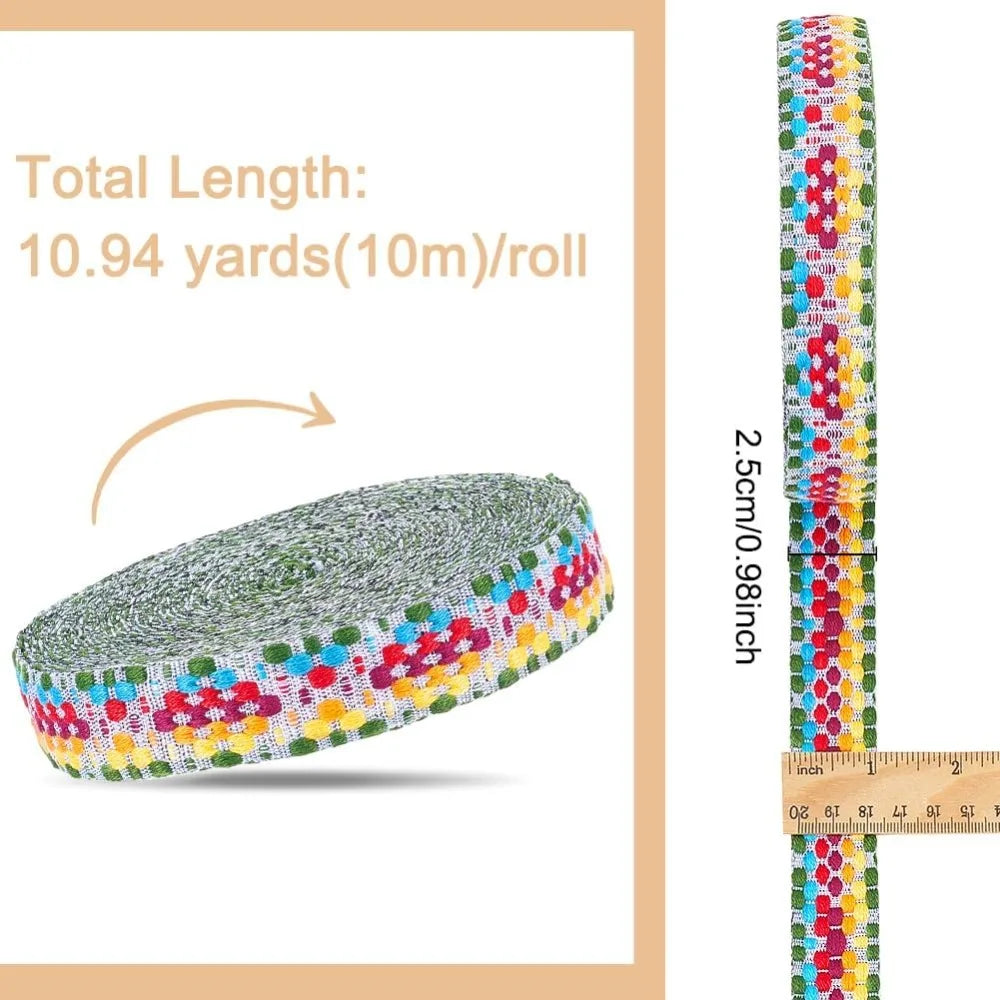 Jacquard Square Woven Ribbon 25mm – 10m Polycotton Craft Trim Craft Ribbon Trim Axl