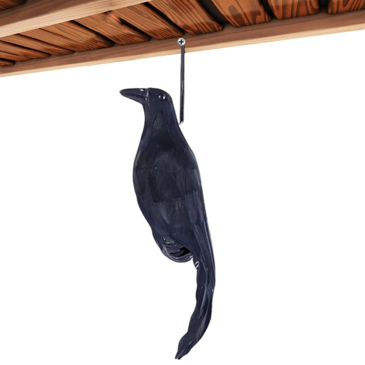 12-Inch Black Feathered Crow Decoy – Halloween & Garden Décor Halloween Crow Decoy Axl