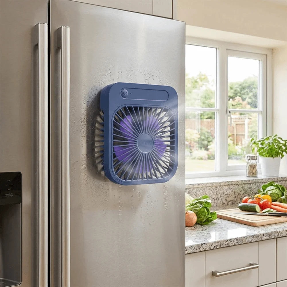 Compact Rechargeable Magnetic Fan – 4-Speed Quiet Portable Fan Portable Mini Fan Axl