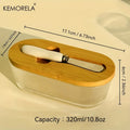 Glass Butter Dish with Sealed Lid | Elegant Golden Design Glass Butter Dish Axl Vertical Stripes