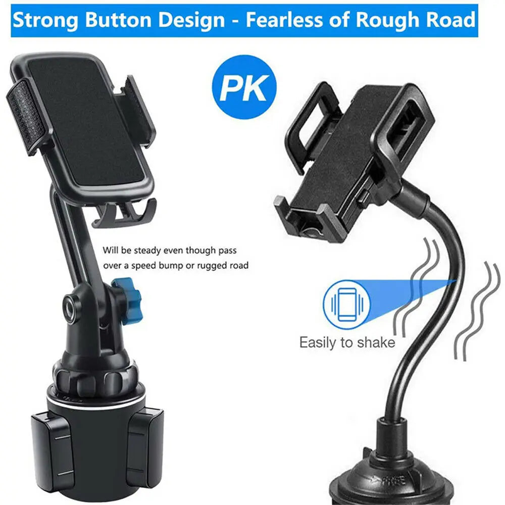 Universal Car Cup Holder Phone Mount – 360° Adjustable Stand Car Phone Mount Axl