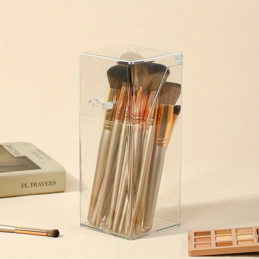 Clear Acrylic Makeup Brush Organizer – Large Capacity Storage Makeup Brush Organizer Axl Transparent