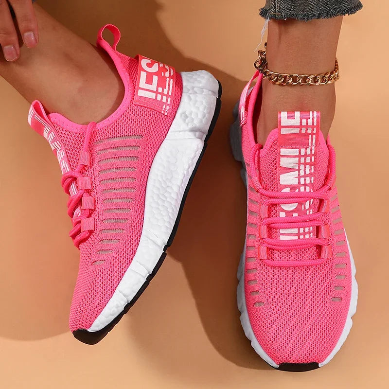 AZGB Women's Breathable Mesh Walking Shoes – Lace-Up Comfort Women's Walking Shoes Axl