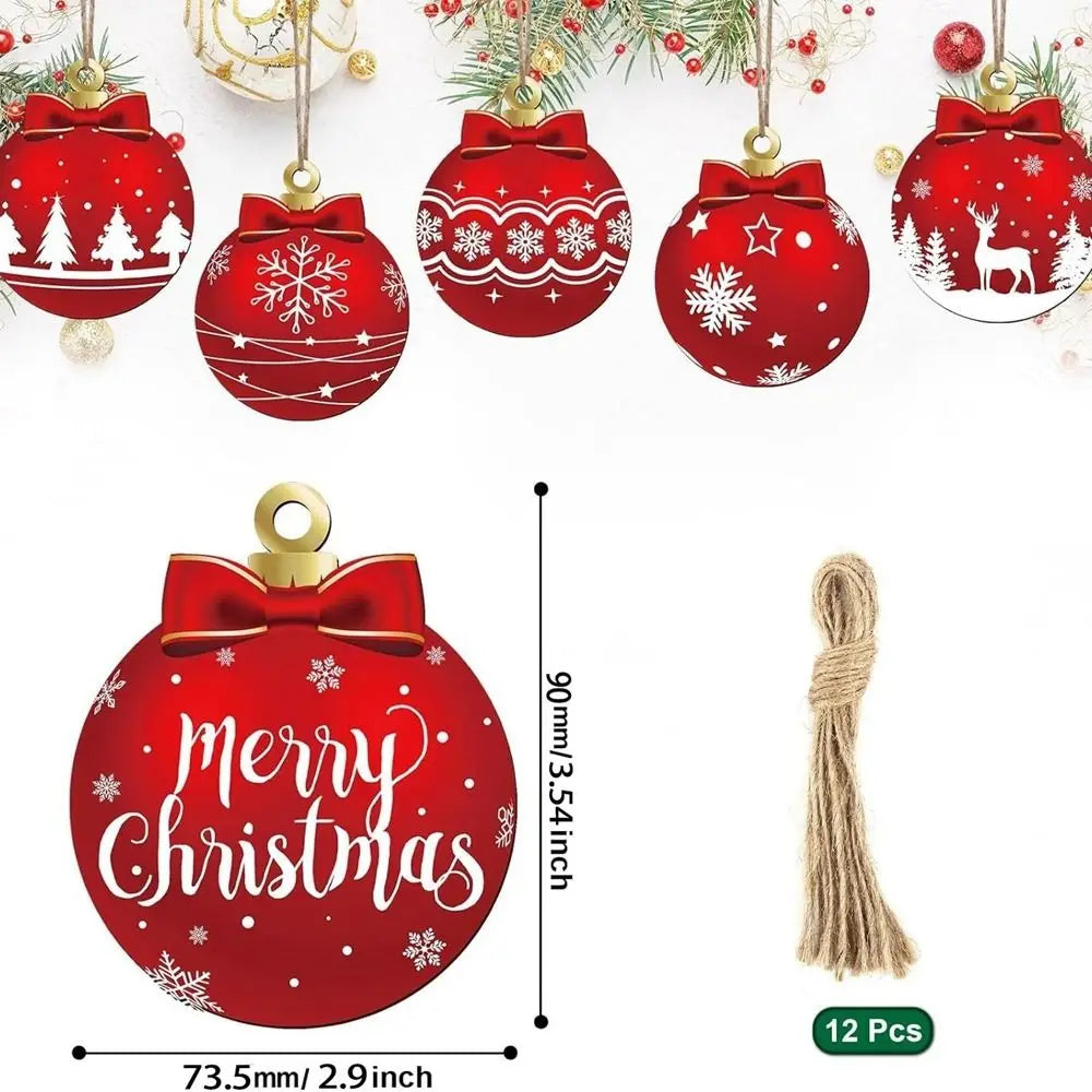 Christmas Wooden Hanging Ornaments – Santa, Snowman & Tree Christmas Tree Ornaments Axl