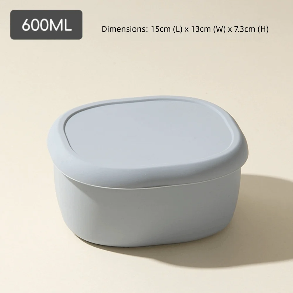 BPA-Free Silicone Lunch Box with Lid | Microwave Safe 200–600ml Silicone Lunch Box Axl Blue 600ML