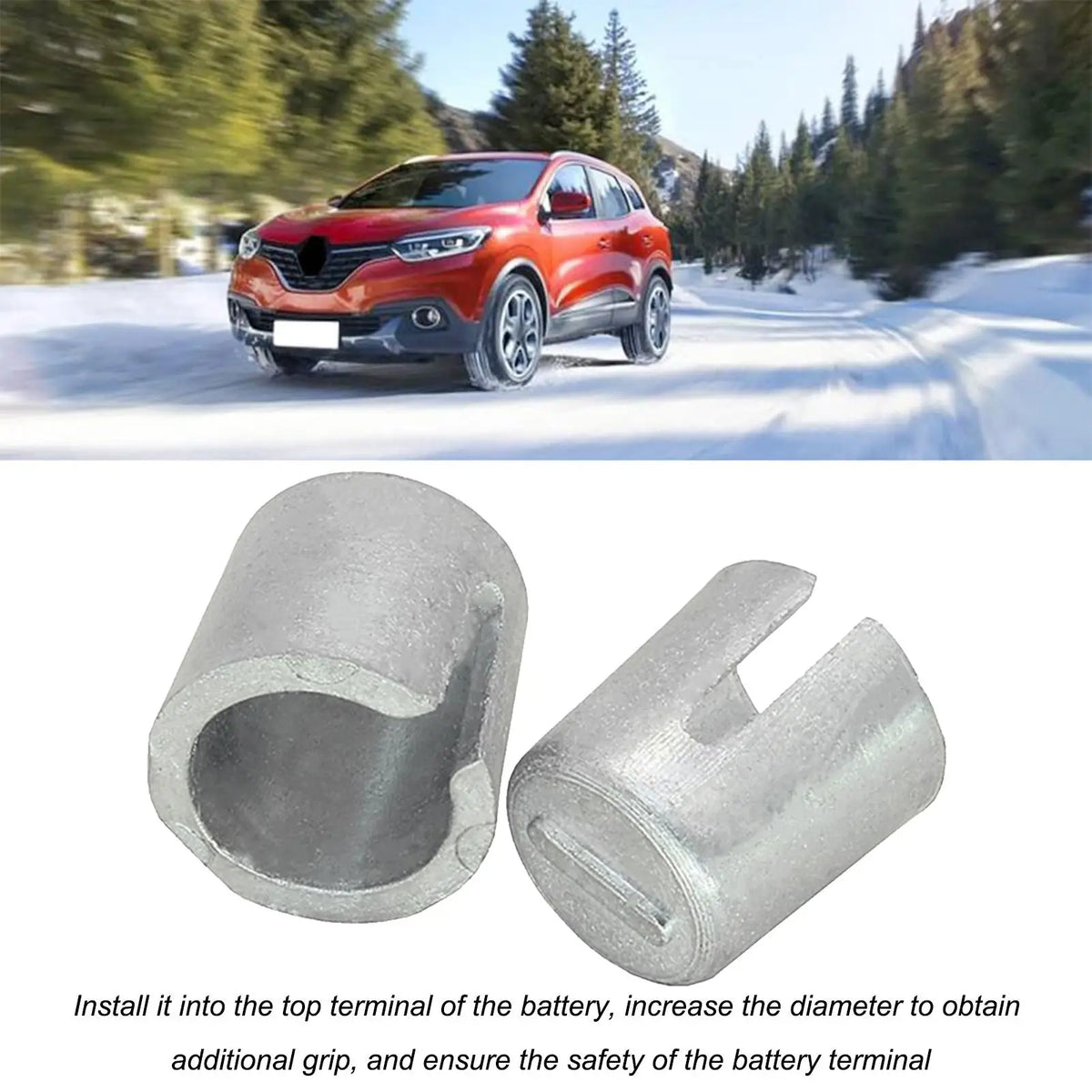 Battery Post Terminal Shims – Lead Alloy Connectors, 2 Pack Battery Terminal Shims Axl