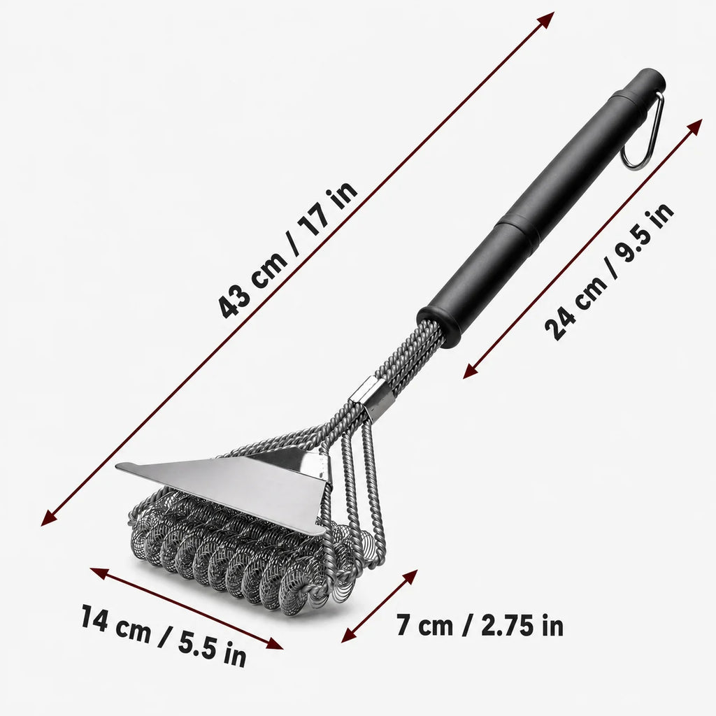 Leeseph Bristle-Free BBQ Grill Brush | Stainless Steel Cleaner BBQ Grill Brush Axl
