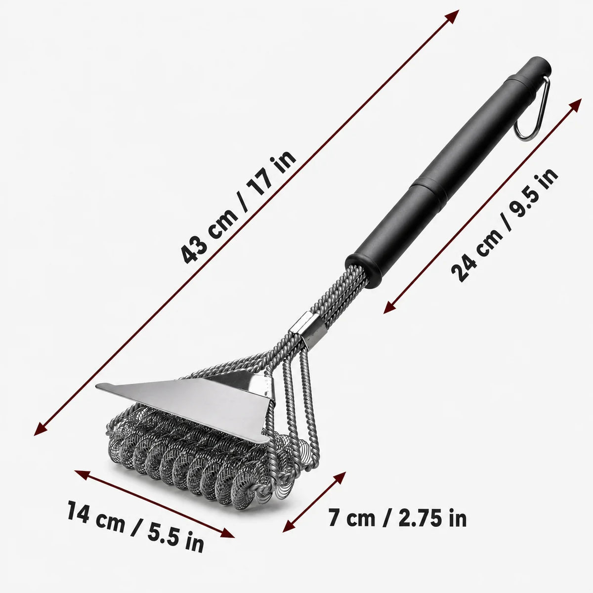 Leeseph Bristle-Free BBQ Grill Brush | Stainless Steel Cleaner BBQ Grill Brush Axl