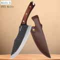 WXCOO High Carbon Forged Meat Cleaver & Chef Knife Set Kitchen Knife Set Axl Knife A