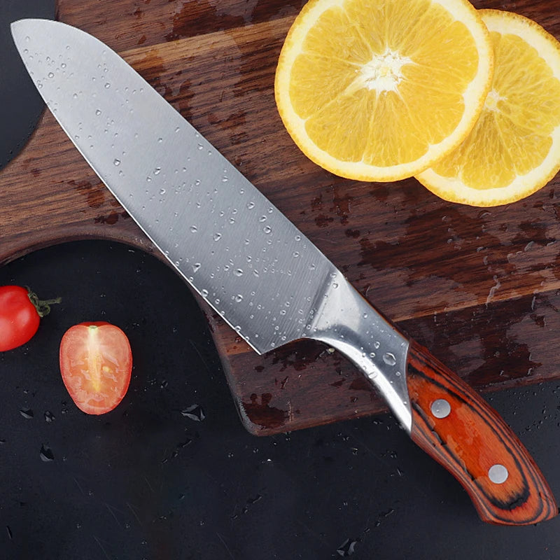 Professional 6.5-Inch Chef's Knife – Stainless Steel Wood Handle Chef's Knife Axl