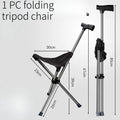 Foldable Cane Chair – Portable Walking Stick Stool | Non-Slip Foldable Cane Stool Axl black