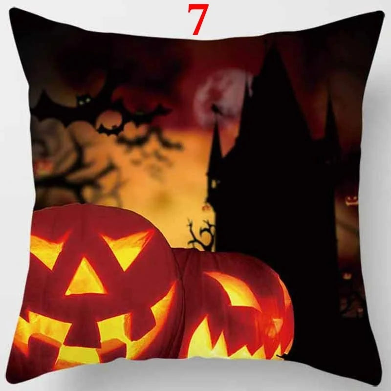 Halloween Cushion Cover 45x45cm – Pumpkin & Skull Pillow Case Decorative Pillow Cover Axl 7