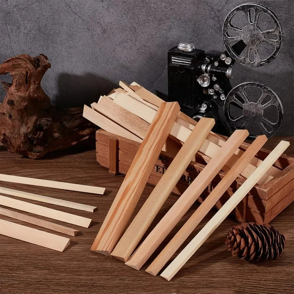 34 Pcs Unfinished Triangle Wood Dowel Rods – 5 Sizes, 7.9 In Wood Craft Dowels Axl