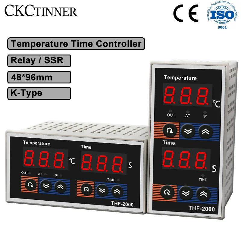 THF-2000 PID Temperature & Time Controller K-Type SSR Relay PID Temperature Controller Axl