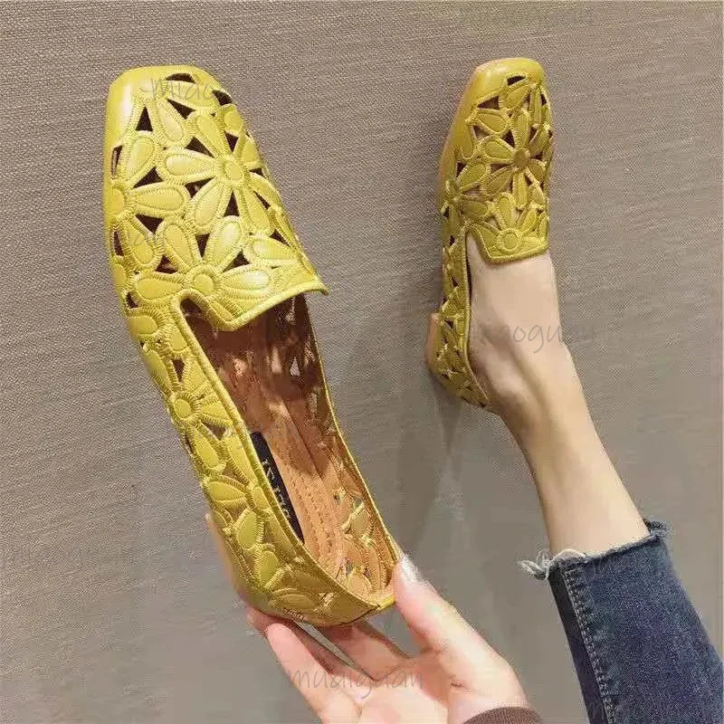 Women's Floral Mesh Slip-On Loafers | Breathable Summer Flats Slip-On Loafers Axl