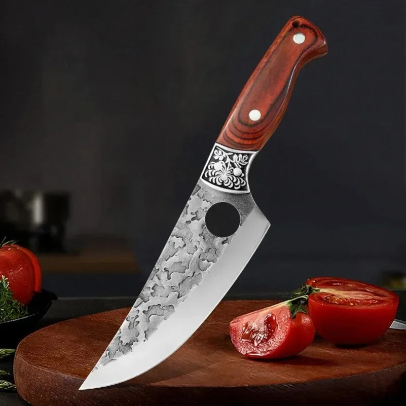 InLeung Handmade Forged Boning & Butcher Knife – Stainless Steel Forged Kitchen Knife Axl