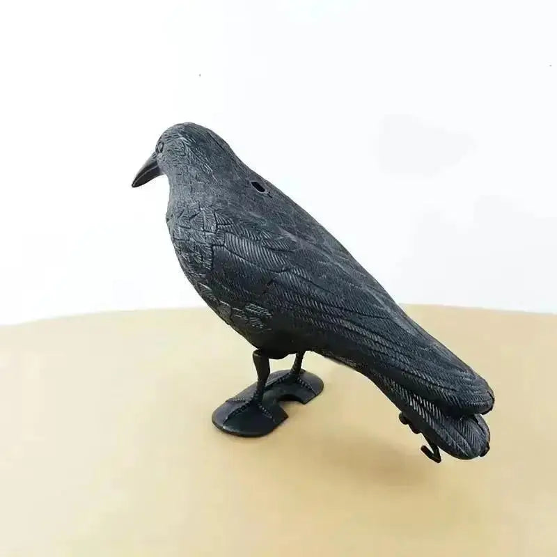 Realistic Black Crow Decoy Statue – Garden Bird Deterrent Garden Bird Decoy Axl