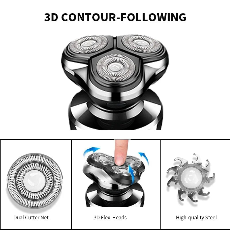 BALASHOV Men's Rechargeable Rotary Electric Shaver 3D Float Electric Rotary Shaver Axl