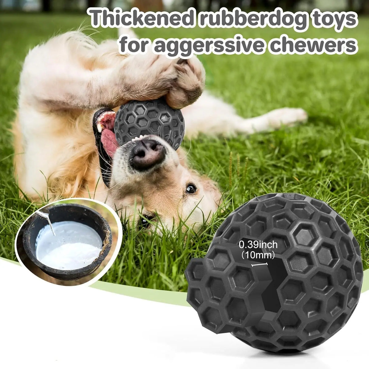 Interactive Squeaky Rubber Dog Ball Toy – Chew & Fetch Dog Chew Toy Axl